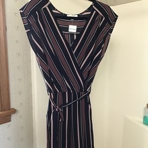 Romper Navy Vertical Striped